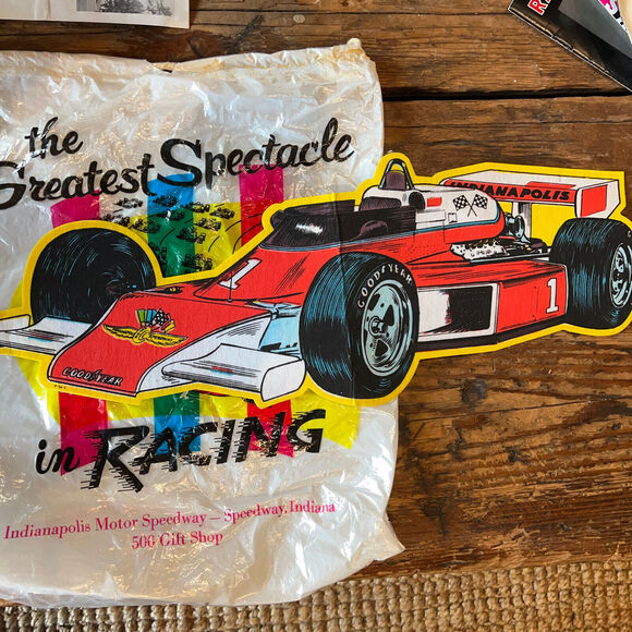 Vintage 80s Indy 500 Souvenir Lot Tickets Pennant Programs Coin Purses 3+ LBs - Picture 1 of 11
